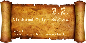 Niedermüller Rózsa névjegykártya