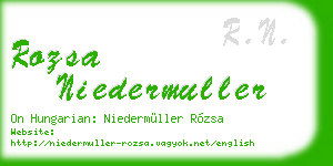 rozsa niedermuller business card