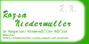 rozsa niedermuller business card